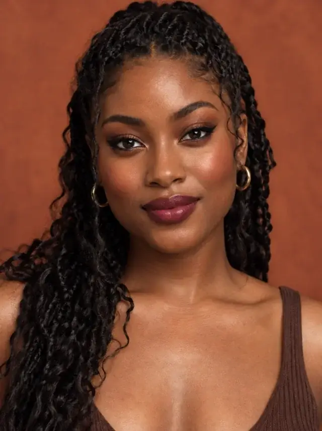 The same subject before and after a soft makeup look changed into a more polished look