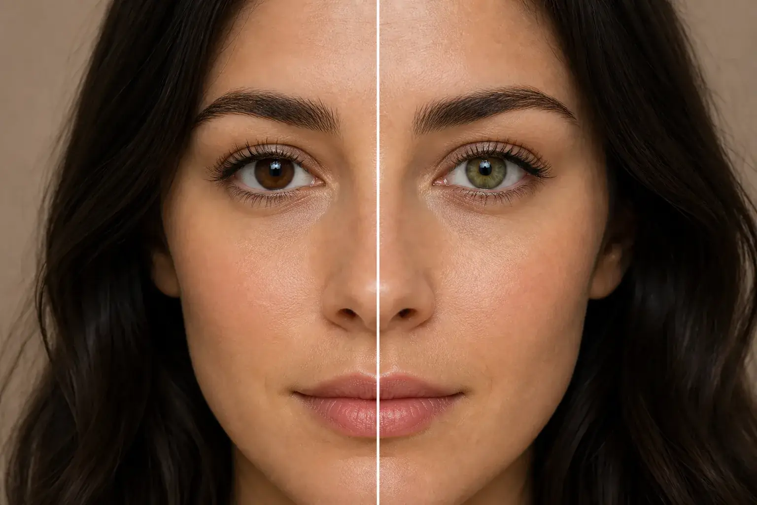 Another example of brown eyes previewed in blue